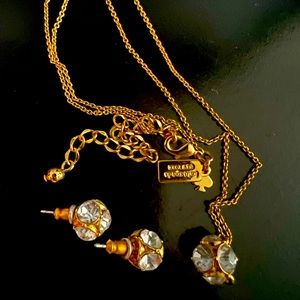 Kate spade stud/diamond necklace set